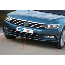 Хром накладки на юбку переднего бампера VW Passat B8